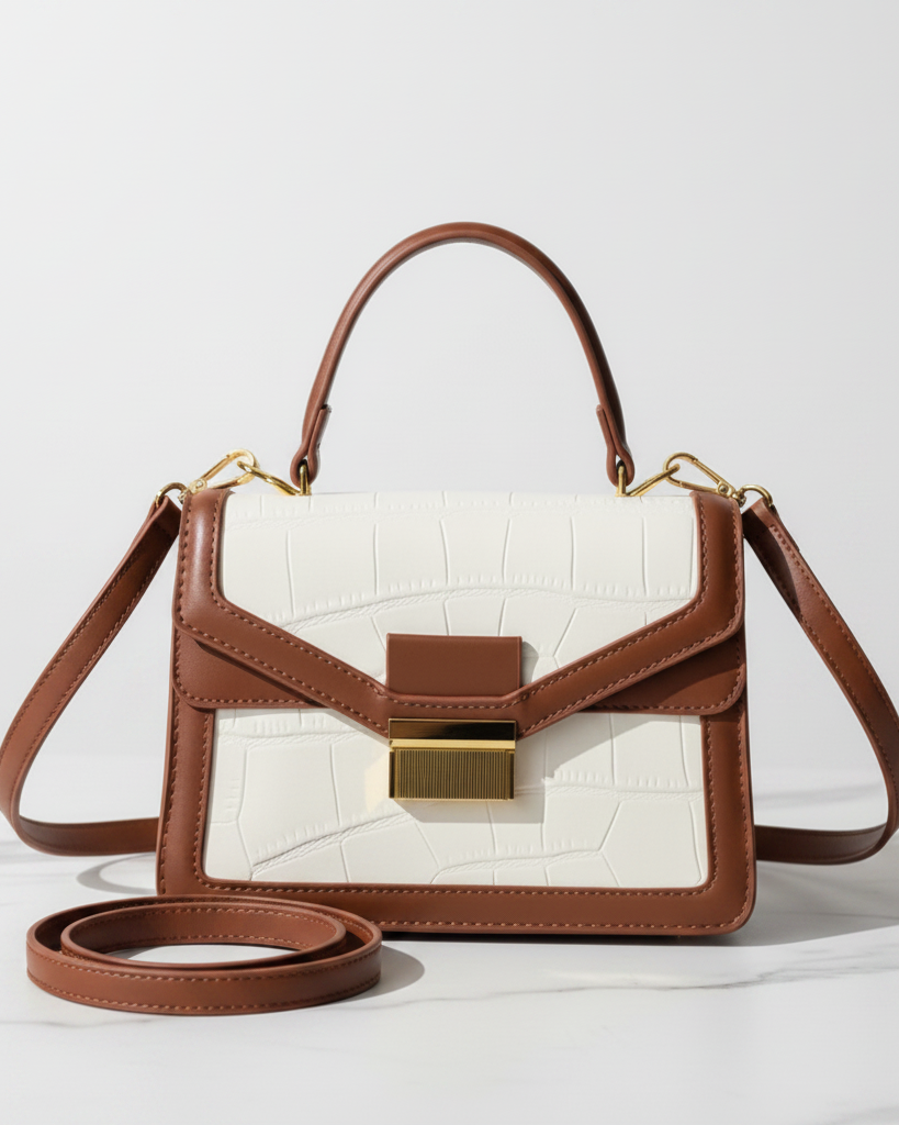 Sac vintage marron et blanc - hkstore