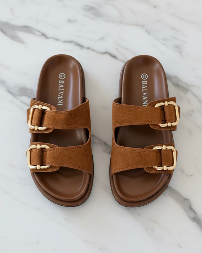 Mules à Boucles Dorées