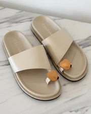 Mules gold touch blanc sale