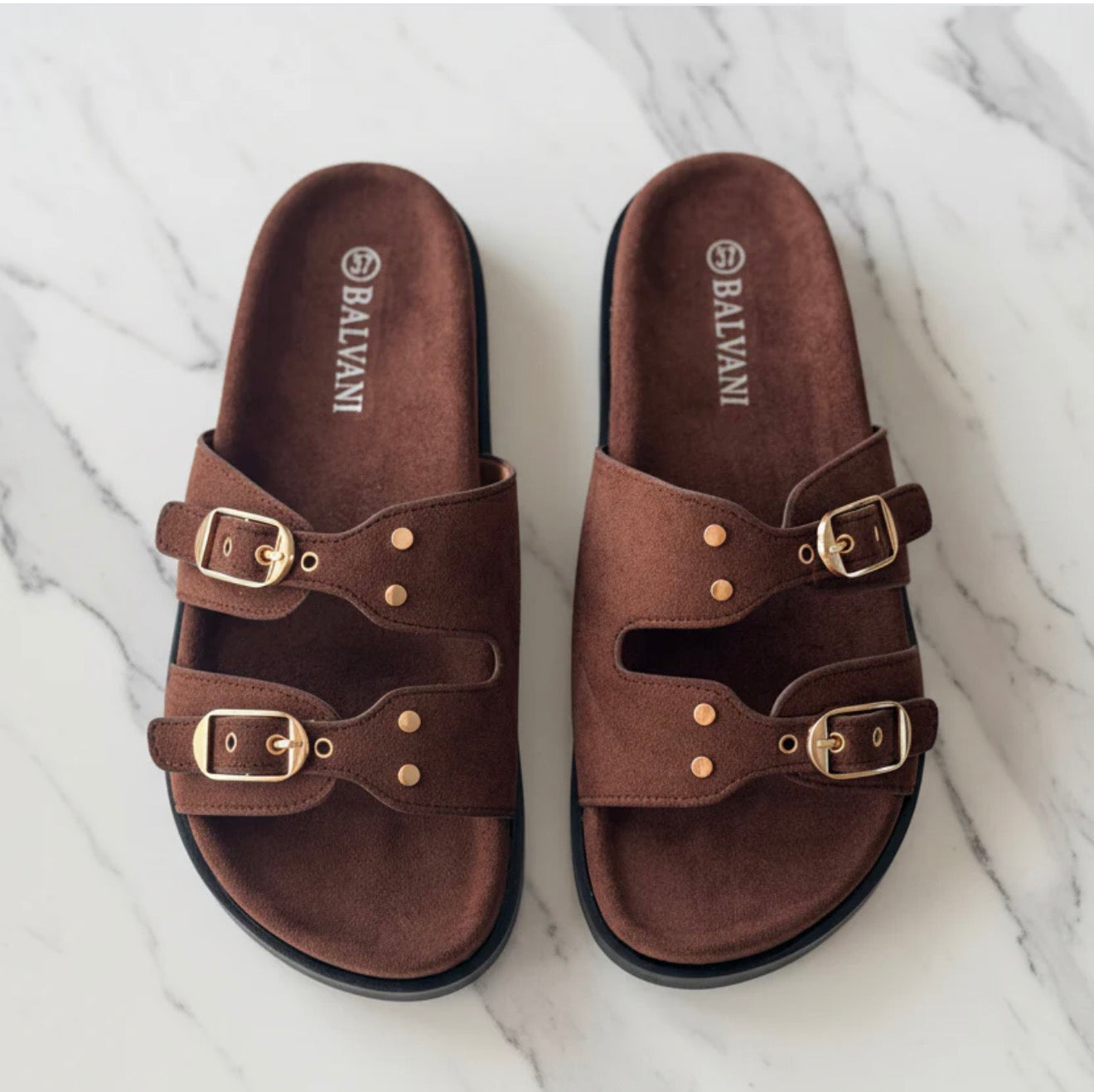 Mules daim Marron