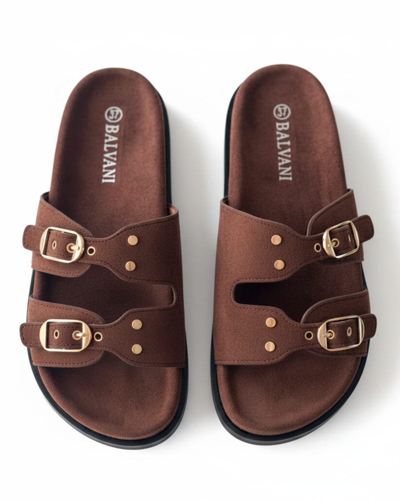 Mules daim Marron