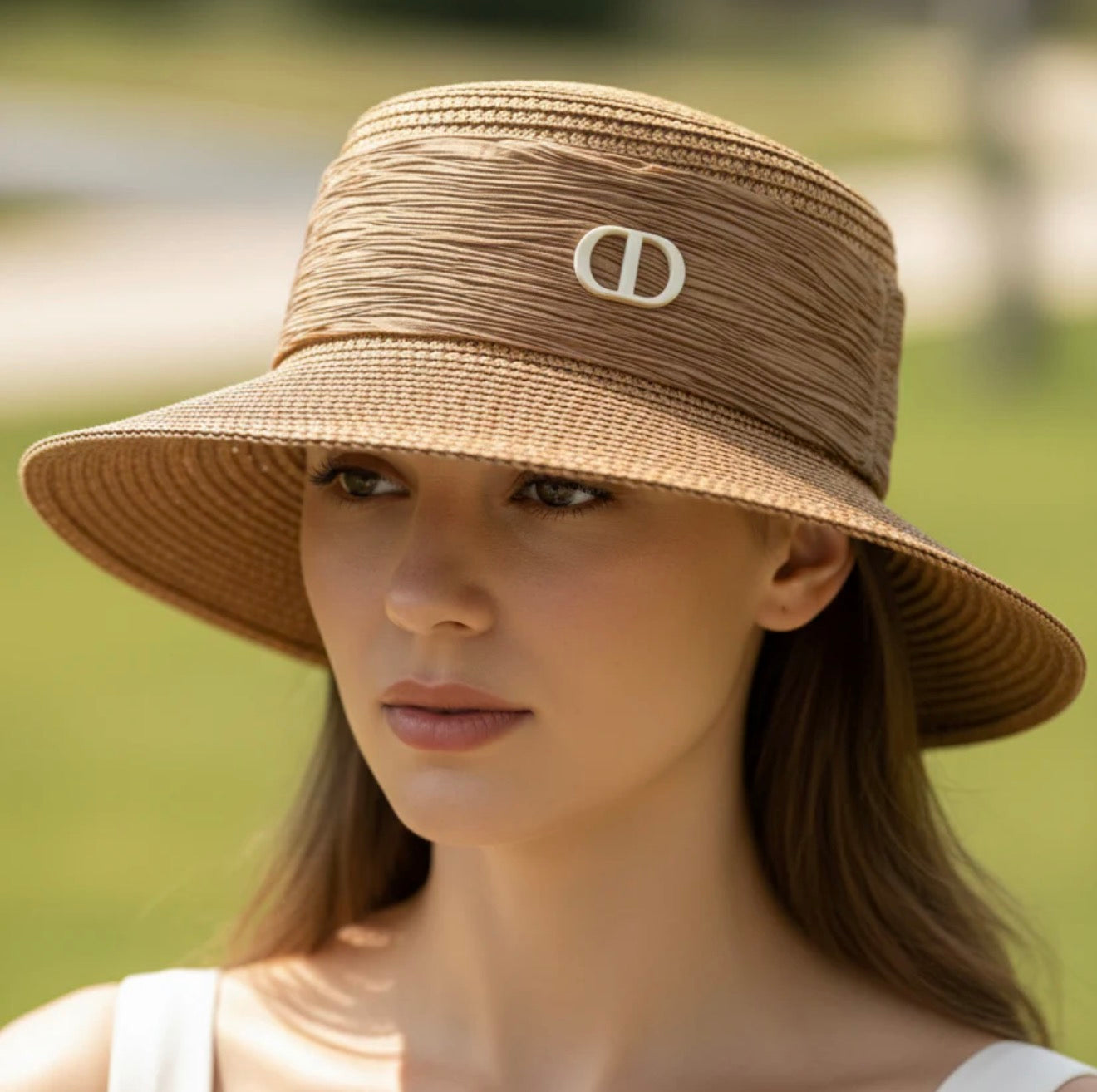 Chapeau avec Ruban beige