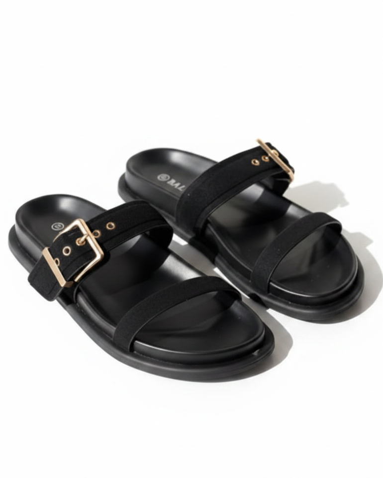 Mules Buckle Luxe - NOIR