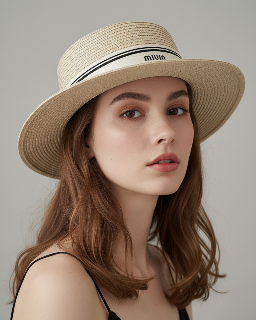Chapeau de Paille Tressée - Édition Bord de Mer