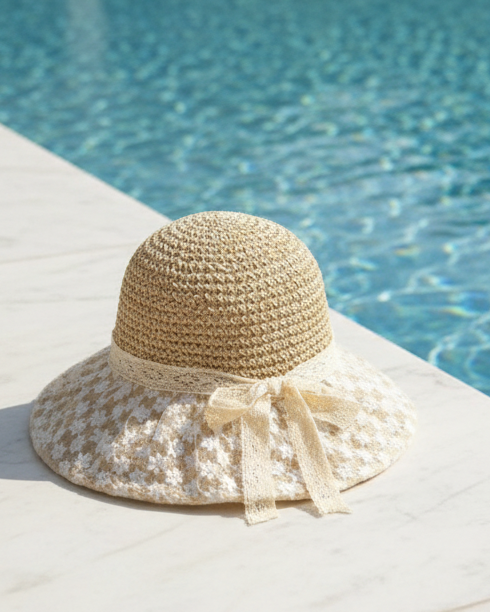 Chapeau dentelle fleurale