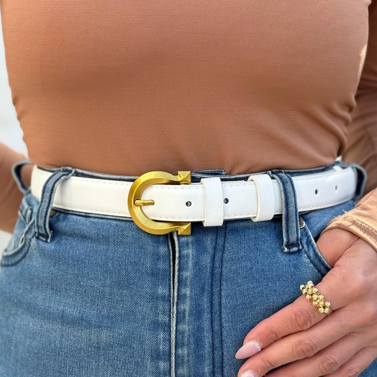 Ceinture Unie à Boucle Rond