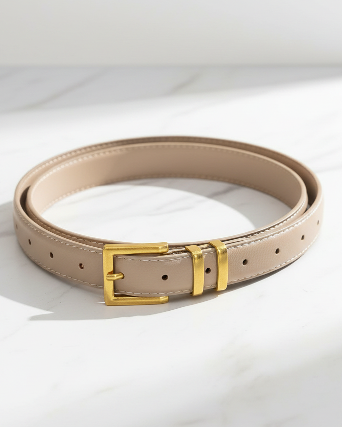 Ceinture Unie à Boucle Bronze - hkstore