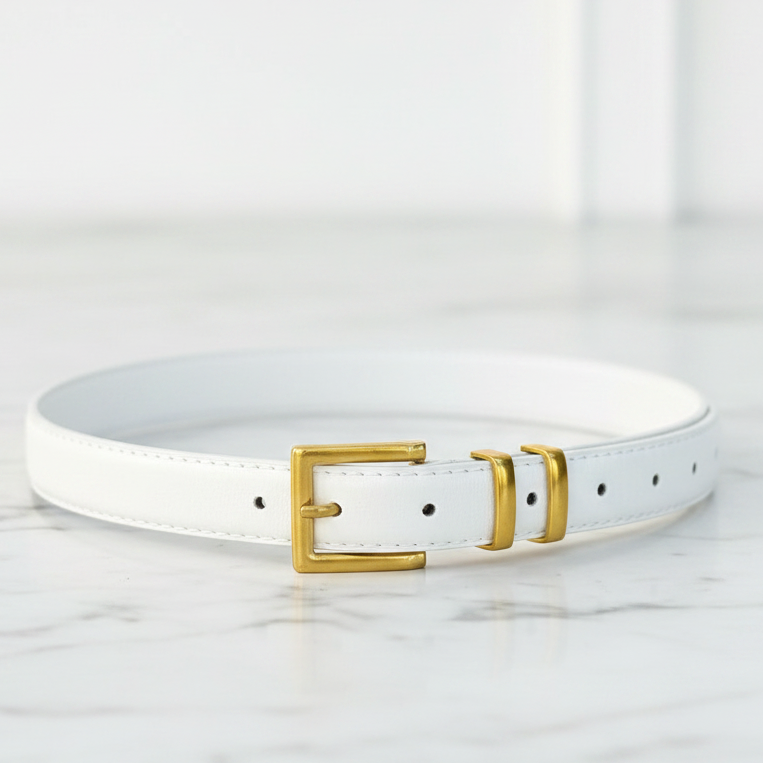 Ceinture Unie à Boucle Bronze - hkstore