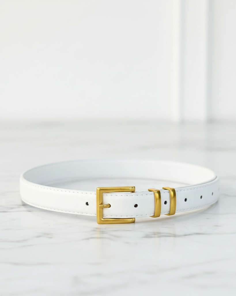 Ceinture Unie à Boucle Bronze - hkstore
