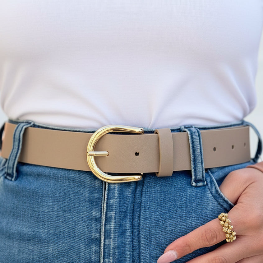 Ceinture Unie à Boucle dorée - hkstore