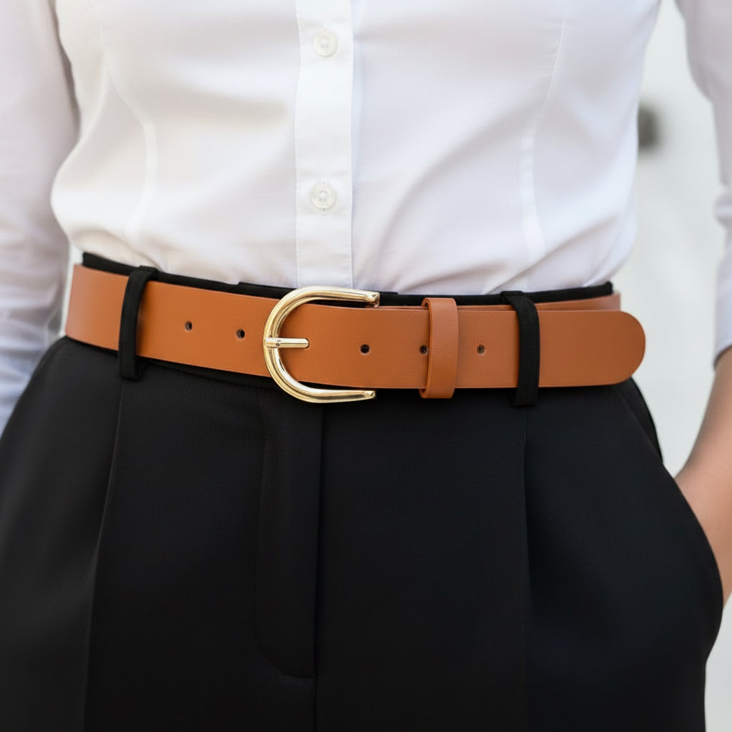 Ceinture Unie à Boucle dorée - hkstore
