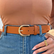 Ceinture Unie à Boucle dorée