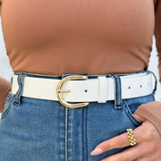 Ceinture Unie à Boucle dorée