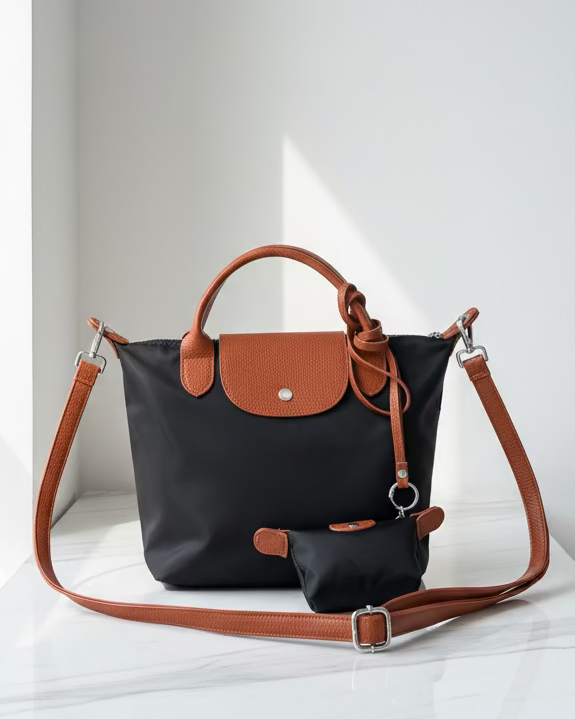 Sac a bandoulière +Mini-Pochette 
Noir