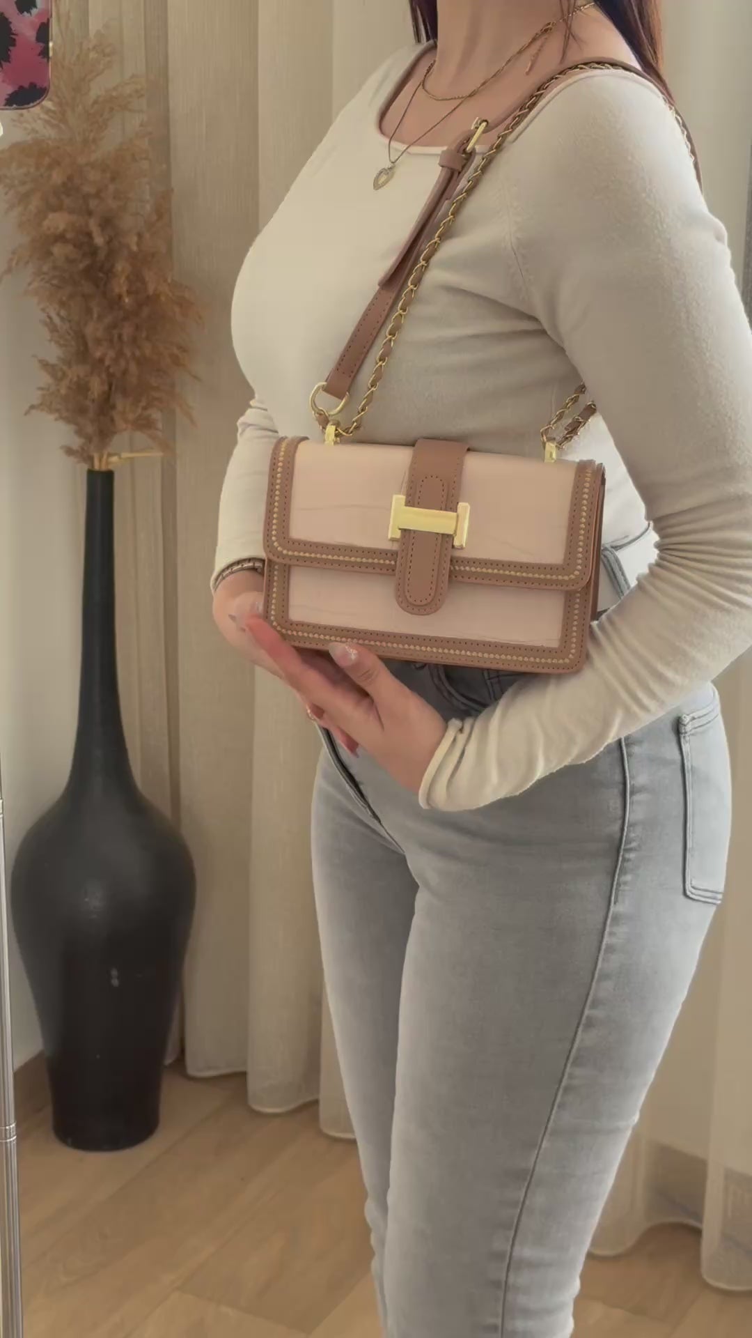Charger la vidéo : Sac beige  Onyx Rebel