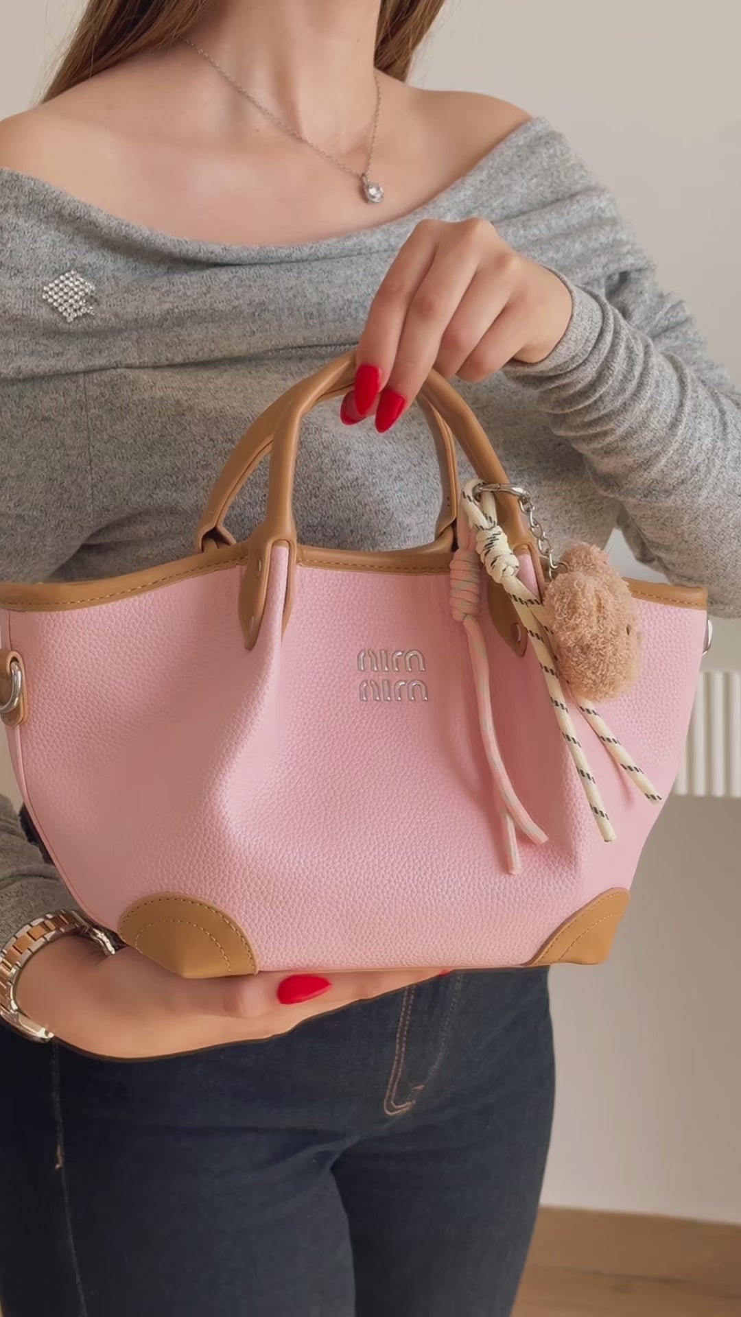 Charger la vidéo : Le sac  " Teddy pink   "