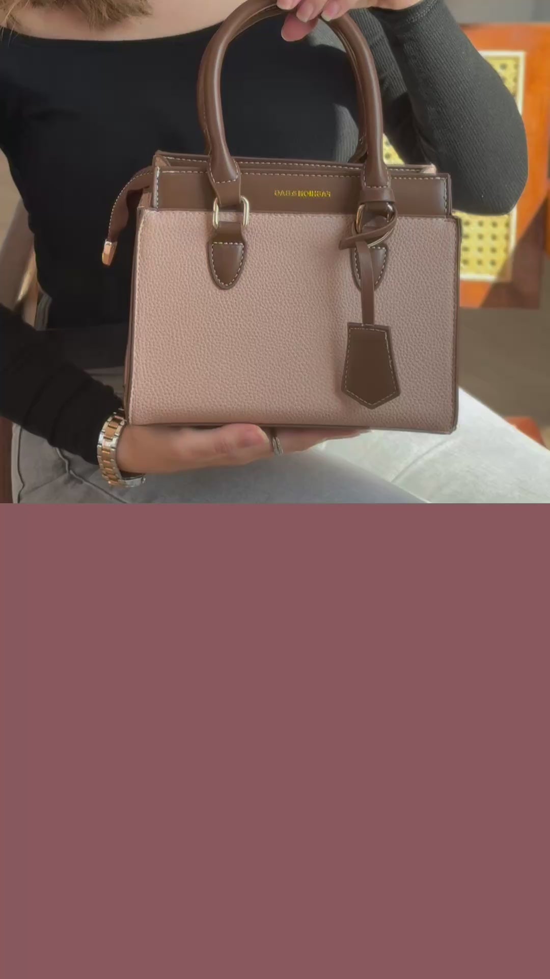 Charger la vidéo : Sac Noblesse Urbaine beige rosé
