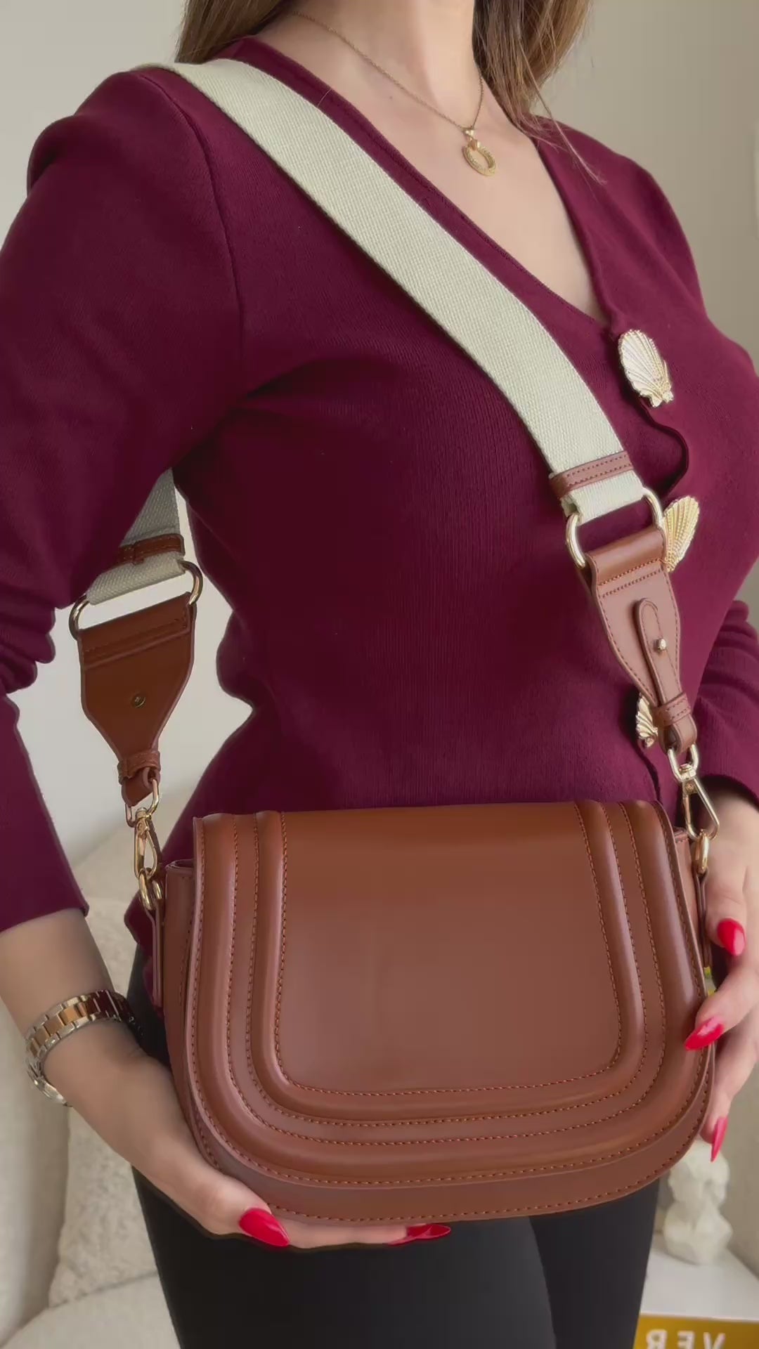 Charger la vidéo : Sac L’iconique selle marron