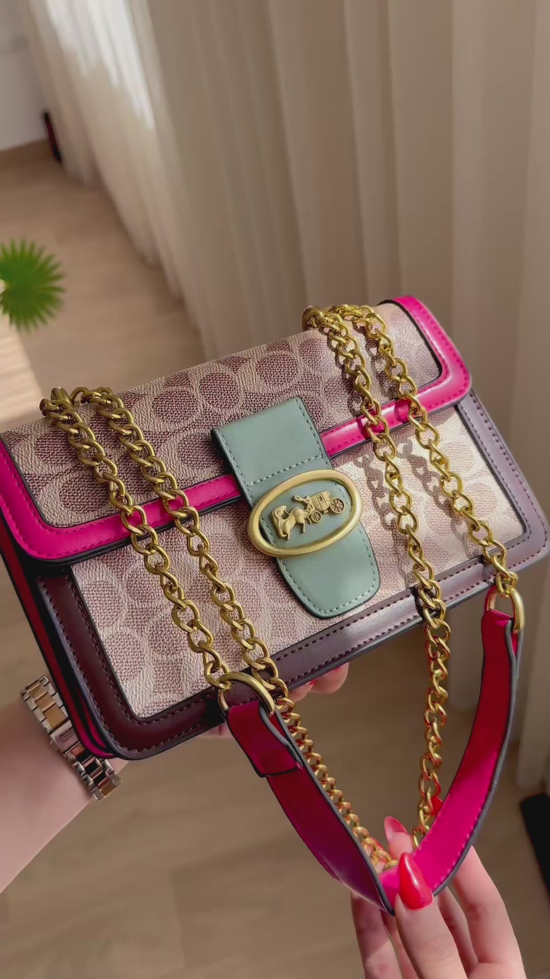 Charger la vidéo : Sac Aura Dorée Rose